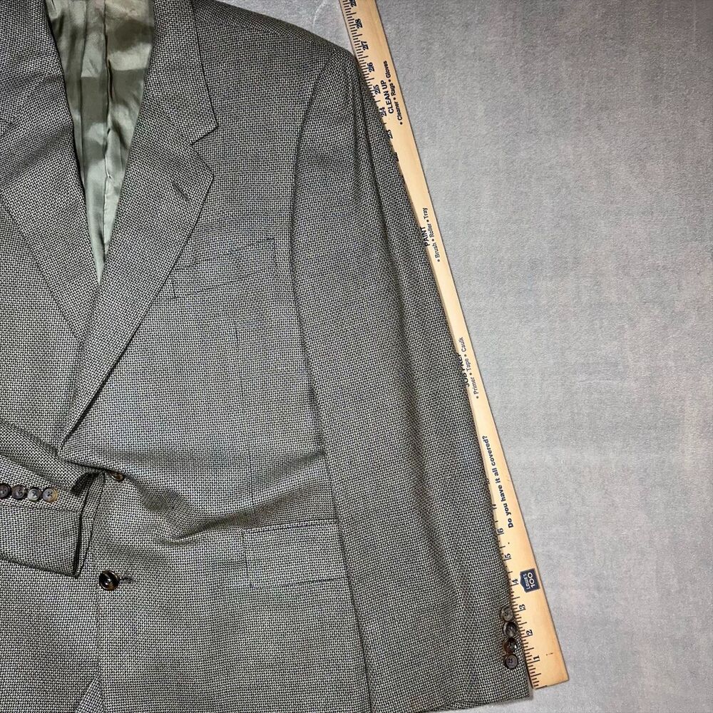 Vintage Hickey Freeman 44L Silk Wool Sport Coat Blazer Brown USA Union Made - Picture 8 of 13